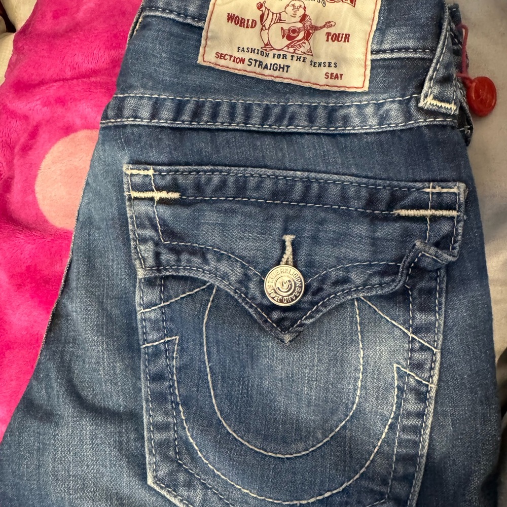 True Religion Men's Classic Blue Straight Leg Jeans